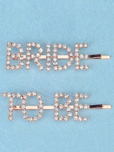 2pcs Women's Bride-To-Be Rhinestone Letter Hair Clips Party
